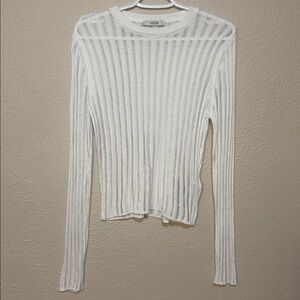XSIDE ( LC Waikiki) White Ribbed Long Sleeve Top